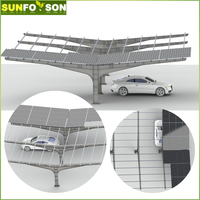 Structure de carport solaire en acier galvanisé, support de montage de qualité commerciale, résistance au vent 60 m/s, résistance à la neige 1,4 KN/m², garantie 10 ans
