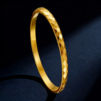 Bracelet jonc baguette en acier inoxydable plaqué or Resoul pour femme, luxueux, avec pierres en cristal, idéal pour les soirées