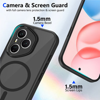 Coque de téléphone magnétique givrée noire pour Huawei Honor 600 400 Smart Lite Pro 500 200 X70 X9D X9C X7D X7C X8D X6D – Étui translucide