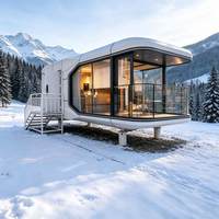 Maison-capsule en aluminium disponible en version OEM, X5 X8, mobile, alimentée à l'énergie solaire, écologique, hôtel, appartement pour le glamping et le tourisme
