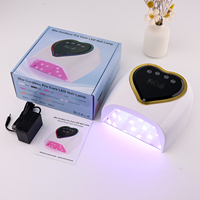 Lampe à ongles UV-LED hybride Pro Cure 98W en forme de cœur blanc avec double lumière rouge, machine à vernis gel, utilisation domestique, rechargeable, logo personnalisé