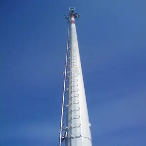 150 Feet Monopole Steel Tubular Gsm Telecom Antenna Self Supporting Microwave Mast Poles Communication Tower