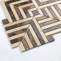 Carrelage mural en mosaïque de marbre à motif tissé chic et de luxe moderne Décor de façade enchanteur Accent pour mur intérieur Nouvelle ambiance