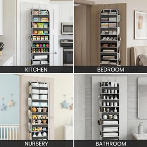Over The Door Organizer 33x15x85cm With <b>Toiletry</b> Bag For Bathroom <b>Storage</b> Hook Type Non Woven Fabric Single Column - Product Image 6