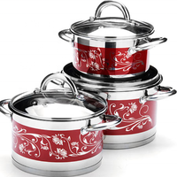 Ensemble de 6 ustensiles de cuisine de haute qualité, en acier inoxydable jaune et rouge, pour fondue