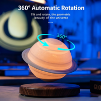 Lampe Saturne Flottante Créative, Décoration d'Intérieur, Ornement de Bureau, Cadeau, Lampe Saturne à Lévitation Magnétique, Rotation Automatique, Base en Bois