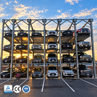 Ascenseur de stockage de voiture de véhicule mécanique 4 niveaux système vertical d'ascenseur de stationnement de triple empileur de voiture