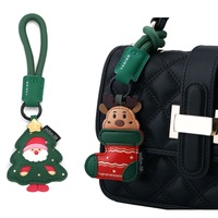 Cadeau de Noël fait main, pendentif porte-clés en polyuréthane, motif dessin animé mignon, sapin de Noël, Père Noël, chaussette, renne