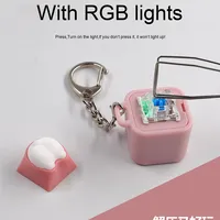 Porte-clés personnalisé avec lumière RVB, poisson en bois, acrylique, jouet anti-stress avec interrupteur à patte de chat, testeur, porte-clés personnalisé