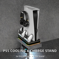 Station de charge double pour manettes de jeu PlayStation 5, support de refroidissement multifonctionnel, accessoires de jeu