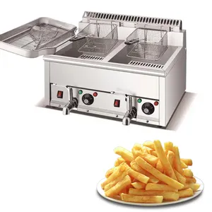 Price discount double tank gas fryer Electric commercial fryer with oil valve Industrial fryer