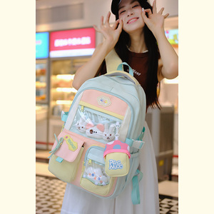 Sweet Ins Style Middle <b>School</b> Student Schoolbag High-Looking Macaron Color Matching <b>Backpack</b> Large Capacity Multi-Flap Pocket - Product Image 2
