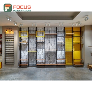 Professional Retail Shop Brushed Stainless Steel <b>Wall</b> <b>Display</b> <b>Unit</b> Turnkey Solution Apparel Store - Product Image 4