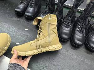 รองเท้าบูททะเลทรายน้ำหนักเบาสีดำ TSB0109 ขนาด 9.5 นิ้ว พื้นรองเท้า PU หนังวัวกลับ รองเท้าคอมแบท - Product Image 3