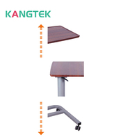 Table de lit mobile et réglable pour hôpital Bureau d'ordinateur Table de chevet pour hôpital avec roulettes