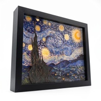 Lampe en papier 3D « Nuit étoilée » de Van Gogh, crée un effet d'ombre superposé réaliste pour la décoration artistique de la maison