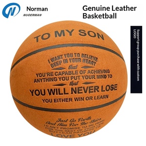 Ballon de basketball en cuir véritable taille 7, housse personnalisée en cuir de vachette NEMNP, usage extérieur pour adultes, résistant à l'usure, pour étudiants - Product Image 3