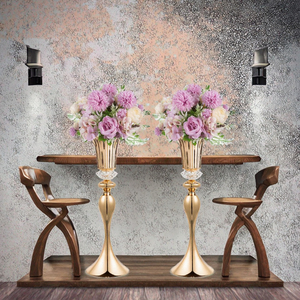 Nouveau vase de table en métal pour mariage, support à fleurs en fer pour centre de table de mariage et décoration de table de fête d'anniversaire - Product Image 2