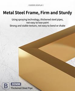 Juego de Mesa de Centro Redonda Moderna con Marco de Metal <span class=keywords><strong>y</strong></span> Superficie con Patrón de Mármol, Muebles para Sala de Estar, Mesa Nido de <span class=keywords><strong>2</strong></span> Piezas - Product Image 4