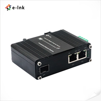 12-48V DC giriş 2 Port 1000M PoE + 1 Port 100 1000M SFP endüstriyel sınıf Gigabit 30W PoE medya dönüştürücü