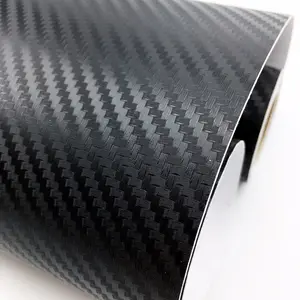 Autool — autocollants de voiture 3D 4D, en Fiber de carbone, noir, argent, enveloppe vinylique imperméable