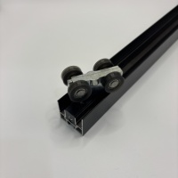 Roulette de porte pliante robuste avec roulement silencieux en PU, roue coulissante à charge lourde pour quincaillerie de porte pliante en aluminium