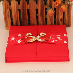 Hộp Thiệp Mời Đám Cưới Bọc Vải Lụa Đỏ Phong Cách Ả Rập Và Hộp Bìa Cứng Vải Tùy Chỉnh Thiệp Mời Sinh Nhật - Product Image 5