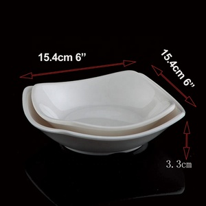 Vaisselle de restaurant incassable, <span class=keywords><strong>plat</strong></span> carré en mélamine blanche bon marché de 6 pouces pour servir les salades - Product Image 2