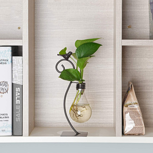<span class=keywords><strong>Pot</strong></span> de fleur vase hydroponique <span class=keywords><strong>en</strong></span> <span class=keywords><strong>verre</strong></span> créatif avec support et support pour plantes à ampoule pour la maison hydroponique vert/plantes à fleurs - Product Image 5