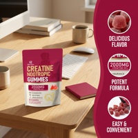 Qbioflex OEM/ODM Gummies à la créatine pour l'endurance et la masse musculaire, 60 gummies, saveur pastèque, complément alimentaire
