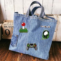 Parche bordado termoadhesivo con diseño de control de videojuegos 'Game on' y 'Level up' para mochila de jugador, chaqueta y decoración DIY de accesorios