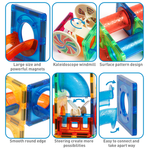 Bloques de construcción magnéticos STEM juguetes educativos azulejos magnéticos carrera de mármol para niños - Product Image 6