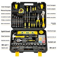 Kit d'outils en acier au carbone de 108 pièces pour réparation automobile avec mallette de transport en plastique pour outils à main et quincaillerie domestique – Vente en gros