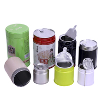 Boîte en métal vide personnalisée pour poudre de matcha, 30g, 50g, 80g, avec couvercle à anneau, conteneur rond scellé pour thé, café, matcha, avec couvercle à vis