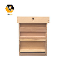 Ruche automatique de abeilles avec toit en métal, bois, pin rouge de nouvelle-zélande, 8 10 cadres, 3 couches, en bois, royaume-uni, anglais, British