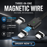 Kabel Pengisi Daya Ponsel 3-in-1 Magnetik dengan Anyaman Kepang, Pengisian Cepat & Transfer Data untuk Perangkat - Grosir Pabrik