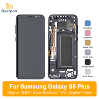 Remplacement pour l'écran OLED du Samsung Galaxy S8 Plus, panneau d'origine + verre remplaçable, avec cadre d'origine, grade A