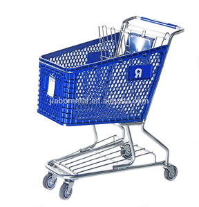 Amerikan tarzı dayanıklı plastik alışveriş sepeti arabası - Product Image 4