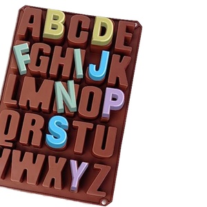 แม่พิมพ์ซิลิโคน 3 มิติ สำหรับทำขนม ฟองดองท์ เค้ก วาฟเฟิล ช็อกโกแลตแท่ง  แบบไม่ติดกระทะ  พร้อมแม่พิมพ์ตัวอักษรสำหรับช็อกโกแลต - Product Image 3