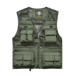 Customized logo double-sided breathable work vest with multiple pockets, unisex sports jacket for both men and <b>women</b> - Product Image 2