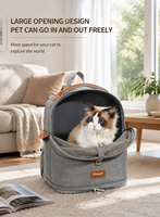 Sac à dos de transport pour chat extensible avec espace supplémentaire, sac de voyage respirant en maille pour petits chiens et chats, pour les promenades en plein air