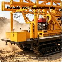 Foreuse d'exploration sur chenilles de 100 m, machine de carottage diamanté hydraulique avec treuil de 1,8 T et pompe à boue pour l'exploitation minière et géologique YJC