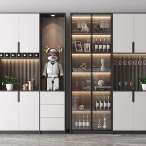 Jingshun tùy chỉnh quá khổ Tủ Rượu Whisky kính hiển thị bảng, thân thiện với môi trường và đồ nội thất bền với kế hoạch thiết kế miễn phí - Product Image 1