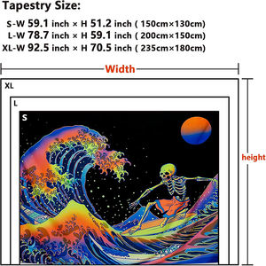 2024 personnalisé <span class=keywords><strong>psychédélique</strong></span> Fluorescent <span class=keywords><strong>UV</strong></span> tapisserie personnalisé Blacklight <span class=keywords><strong>tenture</strong></span> murale imprimé Animal tissé Aubusson Jacquard pour - Product Image 2