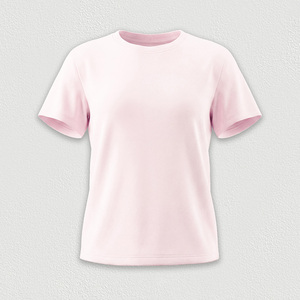 T-shirts personnalisés pour femmes avec impression en relief, 65% coton, 35% Sorona, t-shirts unis et simples à manches courtes pour femmes - Product Image 4