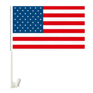 american car flag stock high gualtity 50cm premium pro window car flag window with clips back window mustang long pole