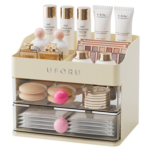 Uforu Cosmetic Storage Box With Drawers Multi Functional <b>Desktop</b> Organizer For Makeup And Skincare Products - Product Image 1