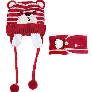 <span class=keywords><strong>Bonnet</strong></span> et écharpe à rayures pour enfant, couvre-oreilles d'hiver pour enfant, ensemble <span class=keywords><strong>bonnet</strong></span> et écharpe pour fille et garçon - Product Image 5