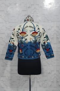 Chaqueta suzani tie dye con bordado Suzani, chaqueta larga para mujer, estilo bohemio, gitano, crewel, ideal para primavera, festivales, regalo especial. - Product Image 2