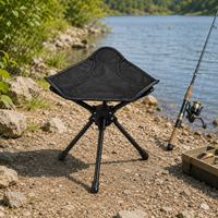 Tabouret pliant triangulaire pour le camping en plein air, tissu Oxford 600D, tabouret pliant à trois positions avec rotation à 360 degrés pour la pêche